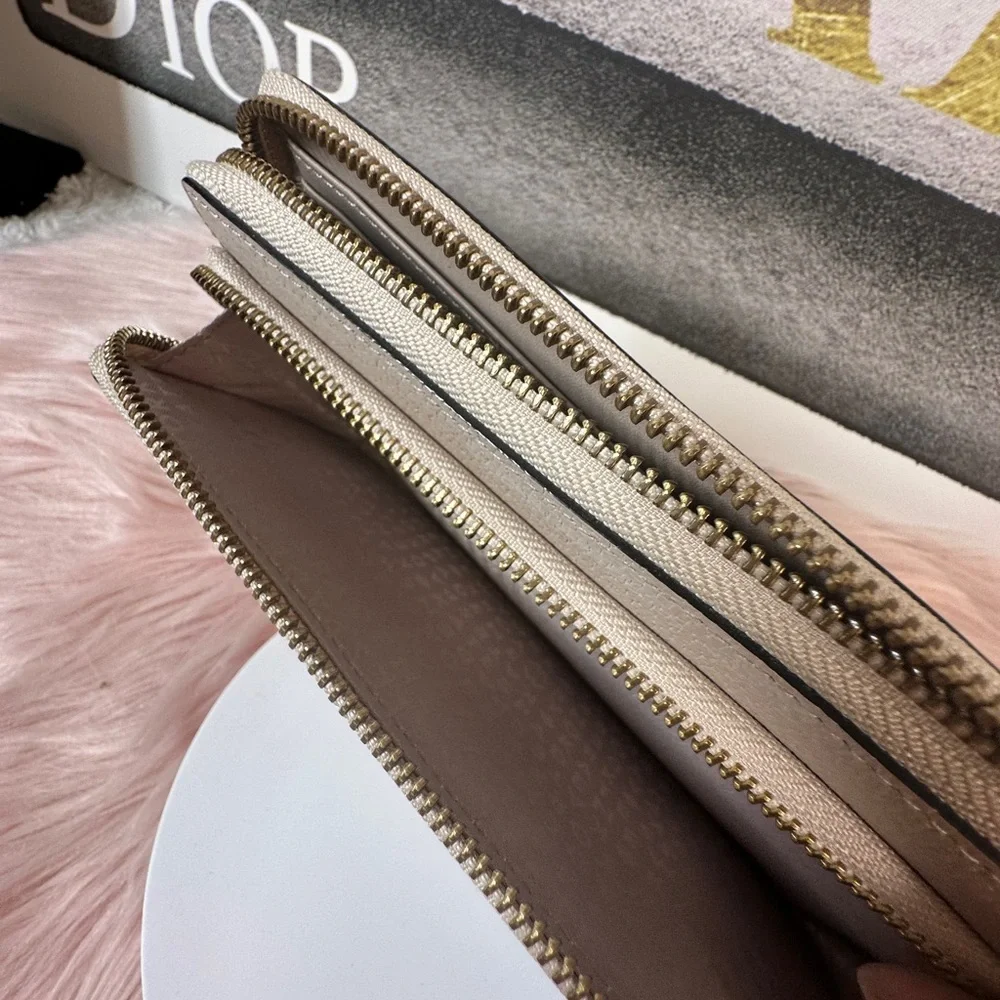 Kate Spade NY Double Zip Full  Size Wallet / Wristlet, Taupe Leather